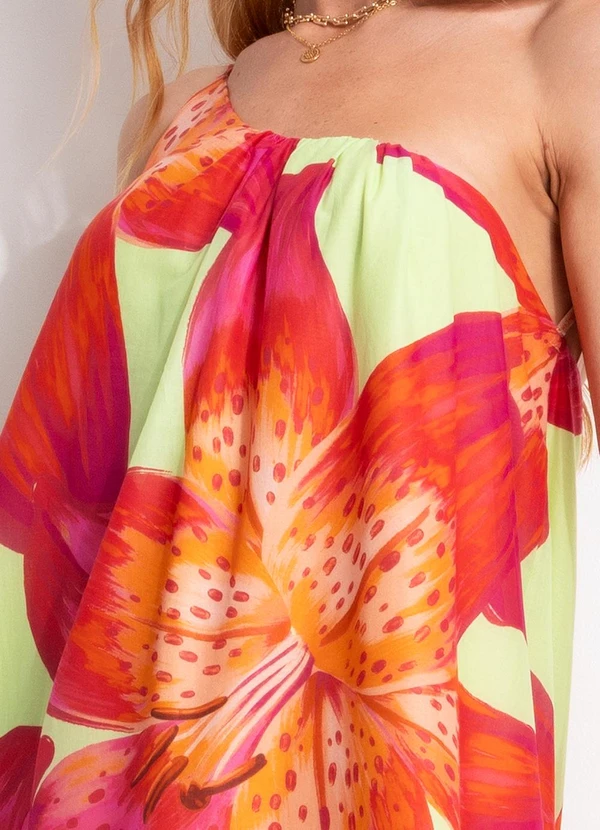 Farm - Vestido Longo Lírio Tropical Verde 5