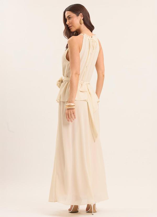 Doce Trama - Vestido Longo Lusitana com Babado Branco 2