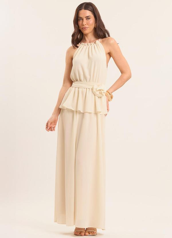 Doce Trama - Vestido Longo Lusitana com Babado Branco 4