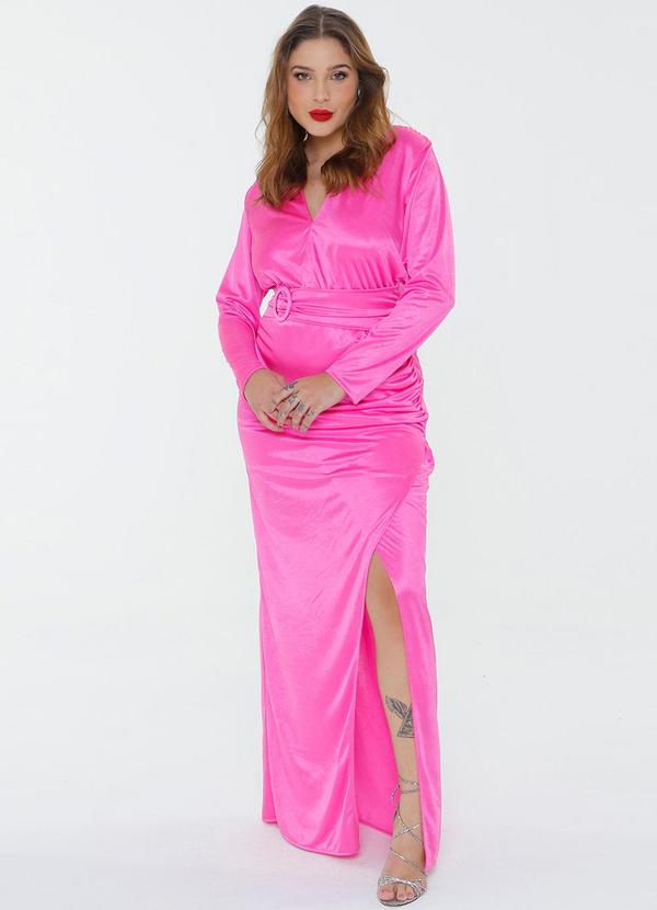 Gatabakana - Vestido Longo Luxo Mais Gata Rosa