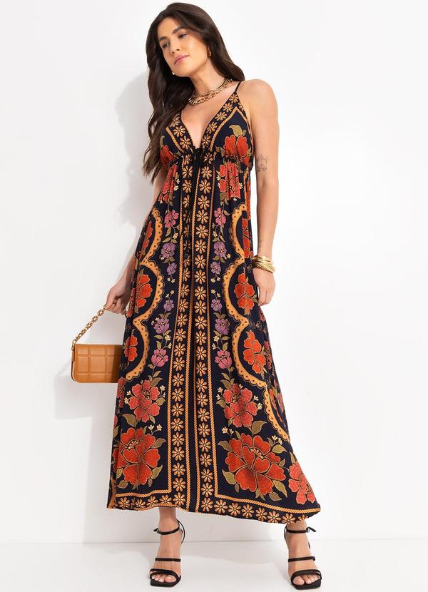 Farm - Vestido Longo Madalena Preto