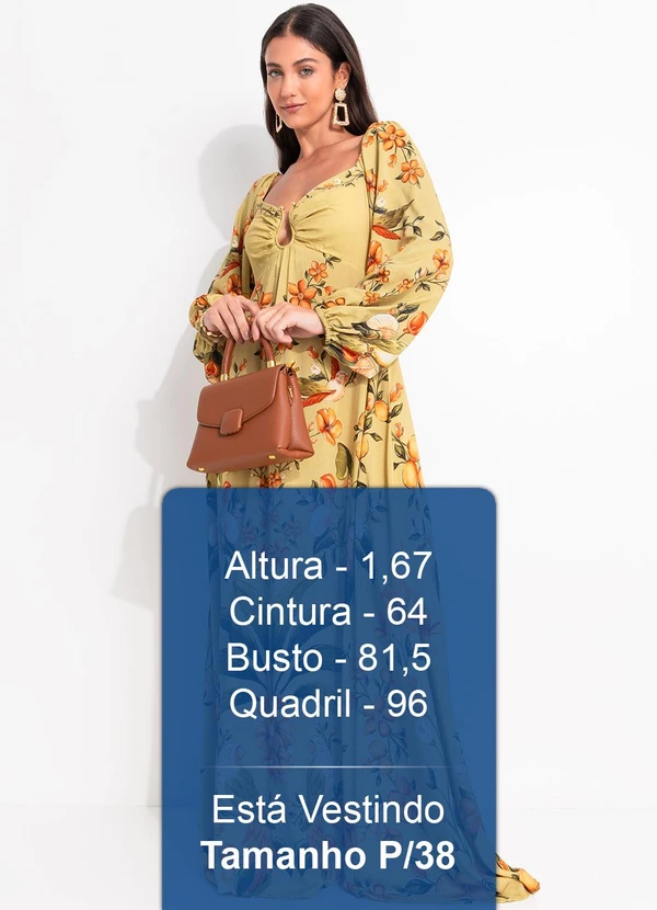 Farm - Vestido Longo Manga Bosque Chic Verde 5