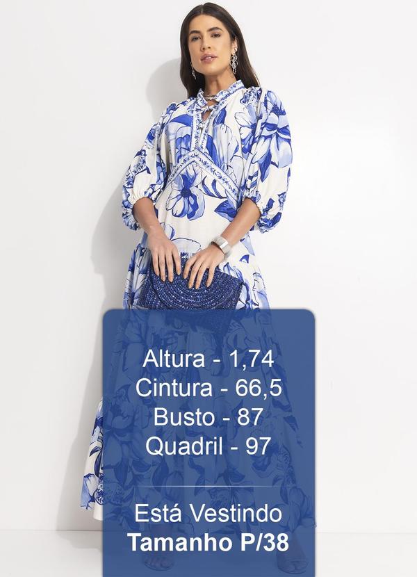 Farm - Vestido Longo Manga Chita Porcelana Off White 5