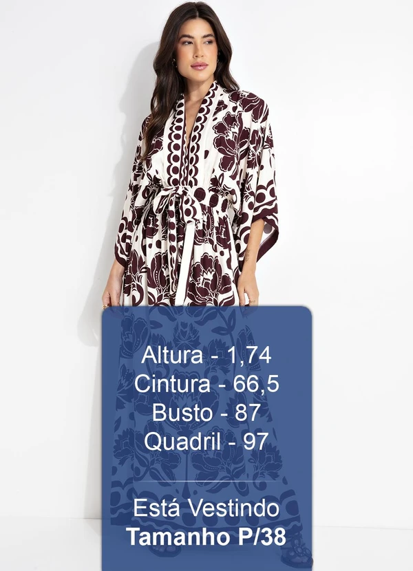 Farm - Vestido Longo Manga Floral Arabesque Marrom 5