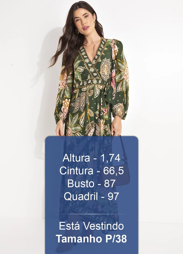 Farm - Vestido Longo Manga Floral Delhi Verde 5