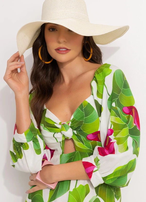 Farm - Vestido Longo Manga Folha de Antúrio Verde 7