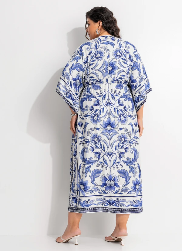 Farm - Vestido Longo Manga Natalia Azul 7