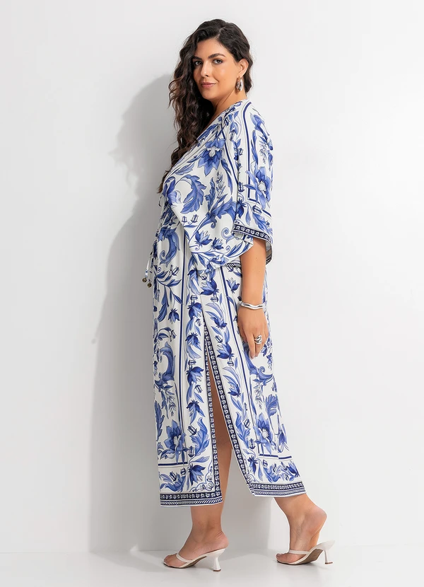 Farm - Vestido Longo Manga Natalia Azul 9