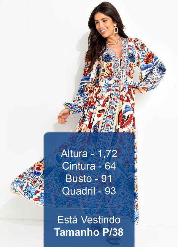 Farm - Vestido Longo Manga Sonho de Mar Bege 2