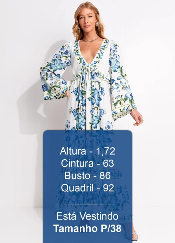 Farm - Vestido Longo Mangas Laura Off White 5