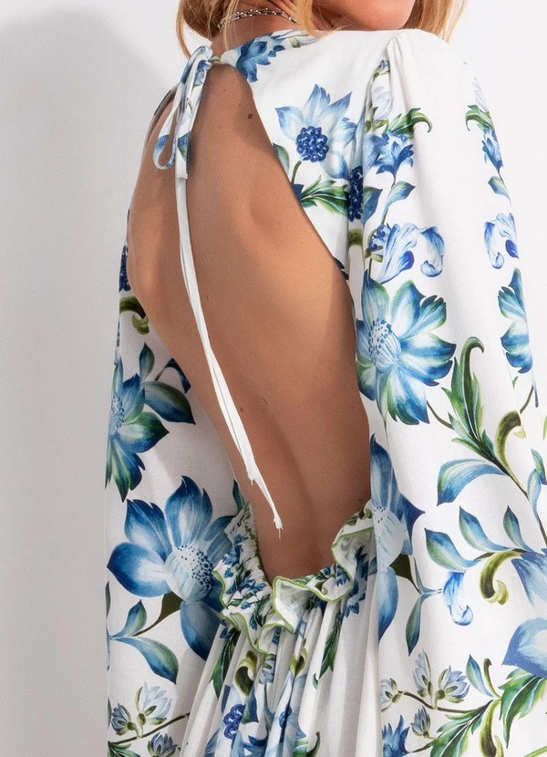 Farm - Vestido Longo Mangas Laura Off White 6