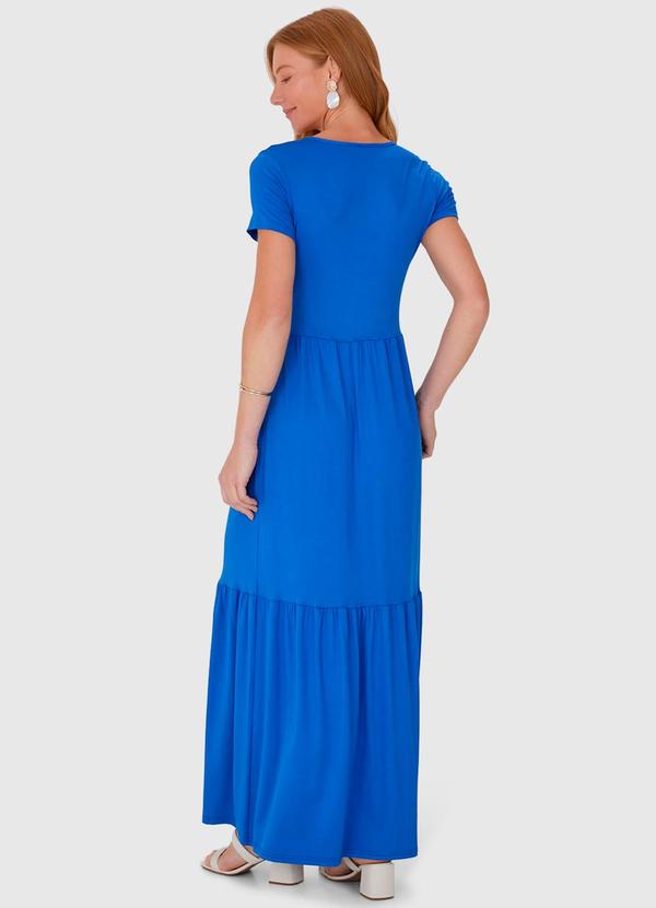 Malwee - Vestido Longo Marias em Viscose Stretch Azul 2