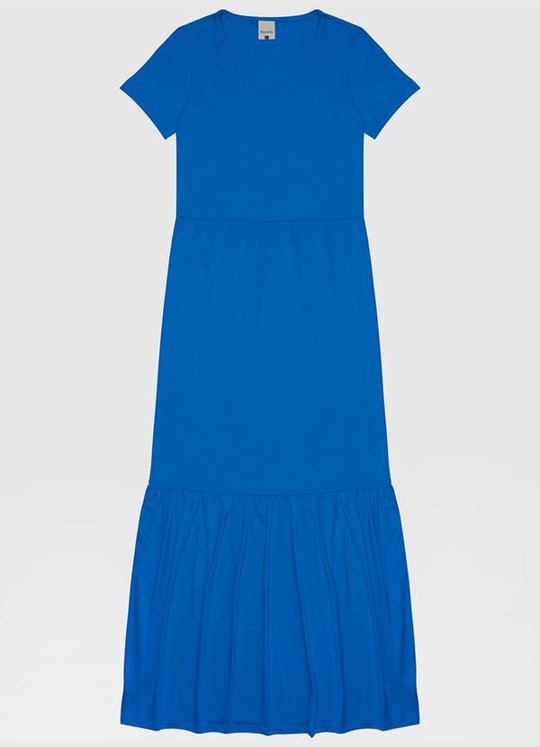 Malwee - Vestido Longo Marias em Viscose Stretch Azul 6