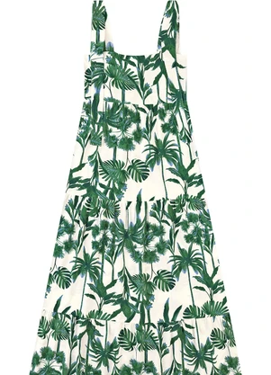 Malwee - Vestido Longo Marias Folhagens Verde - MALWEE