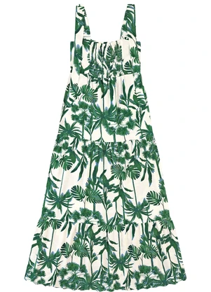 Malwee - Vestido Longo Marias Folhagens Verde - MALWEE