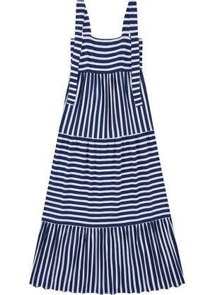 Malwee - Vestido Longo Marias Navy Azul Marinho - MALWEE