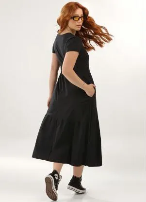 Just Basic - Vestido Longo Marias Preto - JUST BASIC