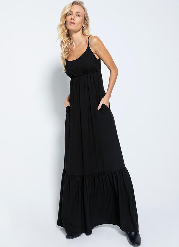 Enfim - Vestido Longo Marias Preto
