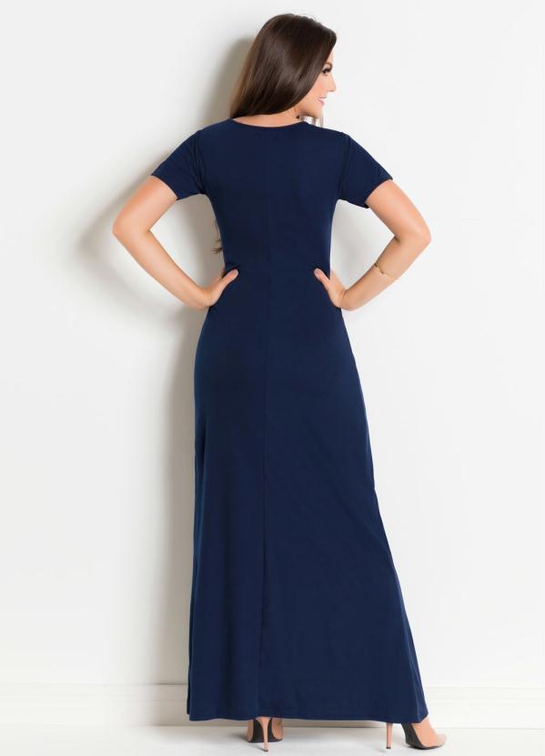 Rosalie - Vestido Longo Marinho Moda Evangélica 2