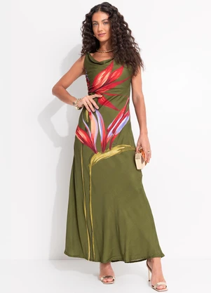 Farm - Vestido Longo Maxi Estrelicia Verde - FARM