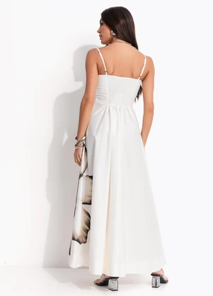 Farm - Vestido Longo Maya Off White - FARM