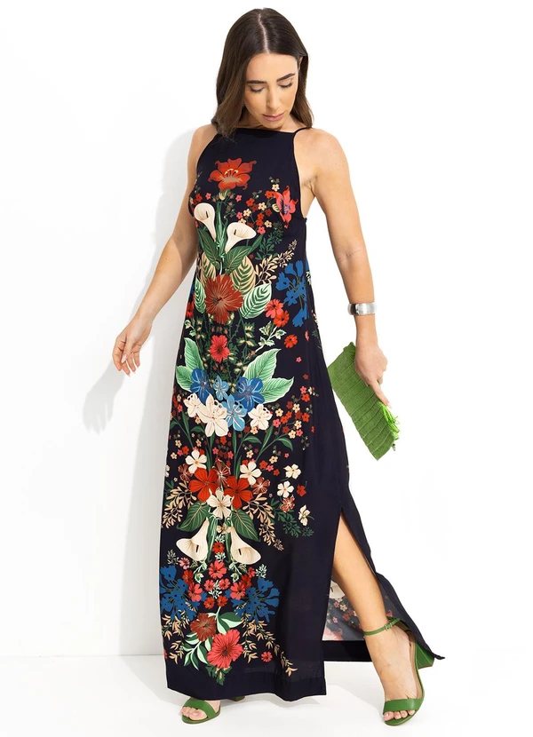 Farm - Vestido Longo Menina Bonita Preto 5