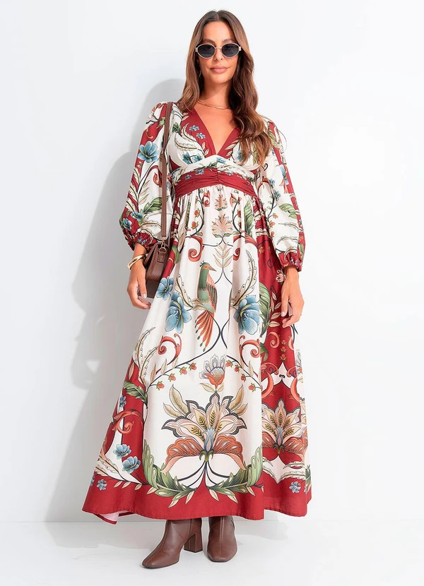 Farm - Vestido Longo Milena Vermelho