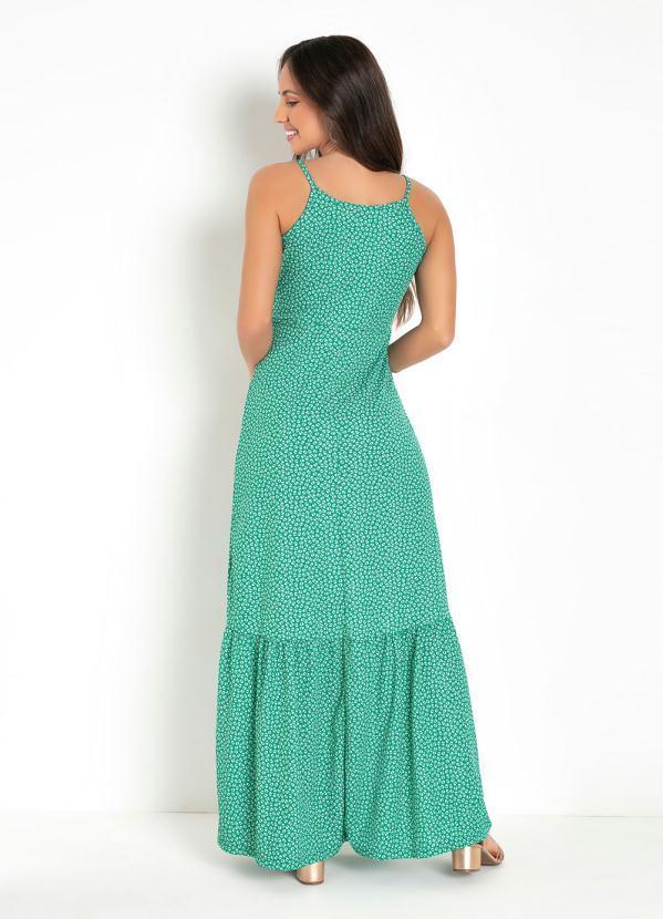 Moda Pop - Vestido Longo Mini Flor com Babado na Barra 2