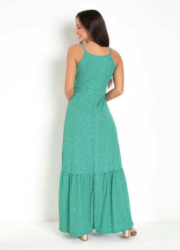 Moda Pop - Vestido Longo Mini Flor com Babado na Barra 2