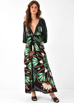 Farm - Vestido Longo Miranda Preto - FARM