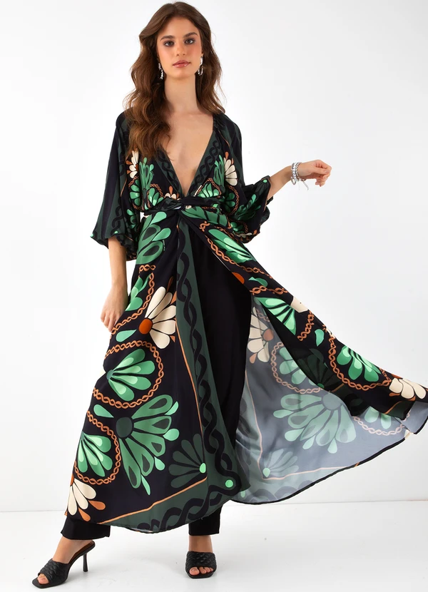 Farm - Vestido Longo Miranda Preto 3