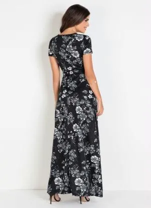 Rosalie - Vestido Longo  Floral Dark - ROSALIE