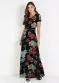 Rosalie - Vestido Longo  Floral Dark - variação: Floral Preto