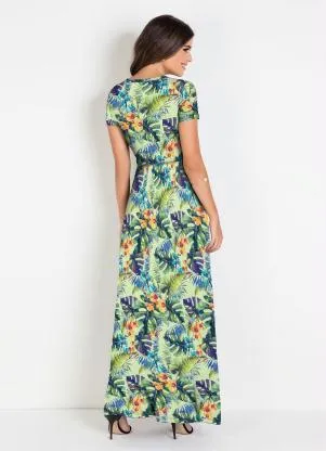 Rosalie - Vestido Longo  Floral Verde - ROSALIE