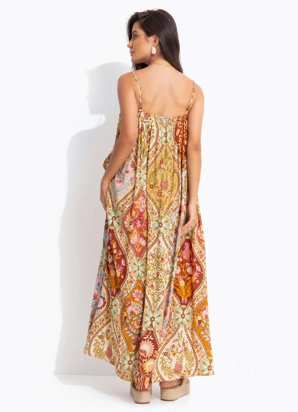 Farm - Vestido Longo Natureza Romântica Vermelho 2