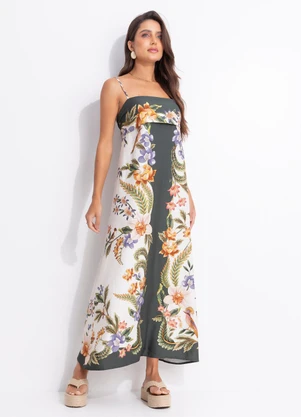 Farm - Vestido Longo Natureza Verde - FARM