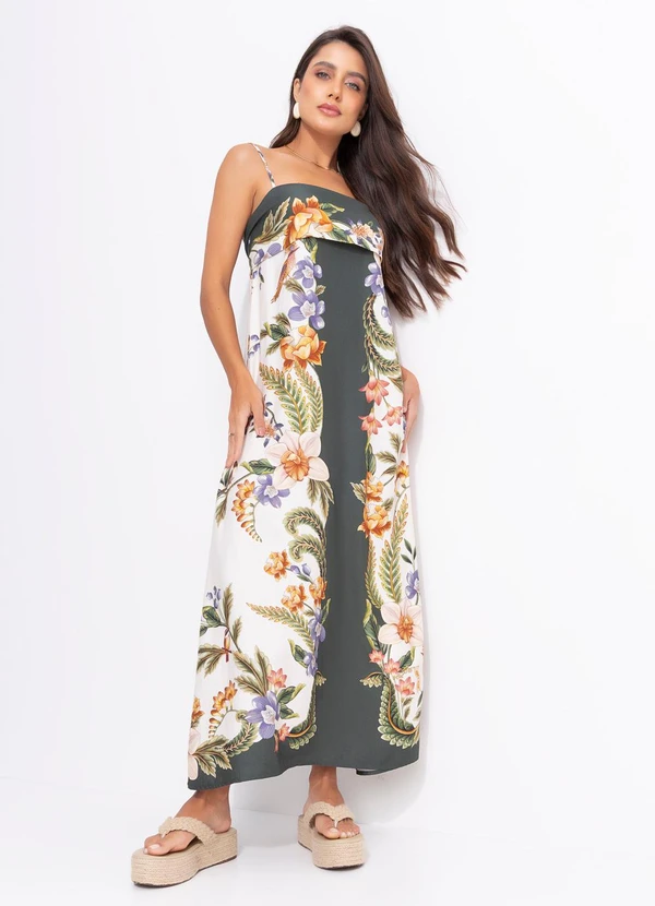 Farm - Vestido Longo Natureza Verde 3