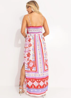 Farm - Vestido Longo nos Lisboa Off White - FARM