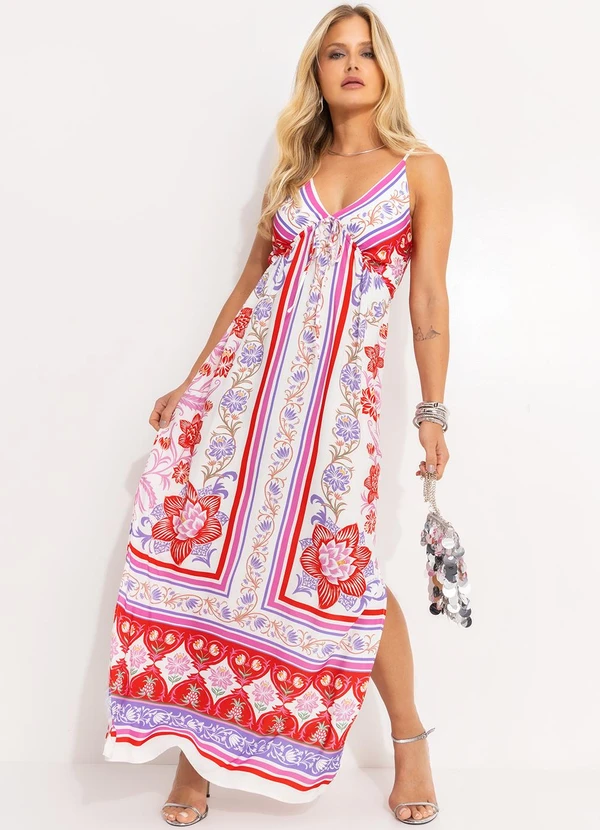 Farm - Vestido Longo nos Lisboa Off White