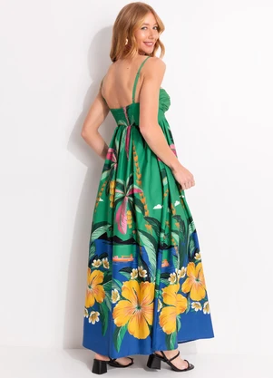 Farm - Vestido Longo Oasis Verde - FARM