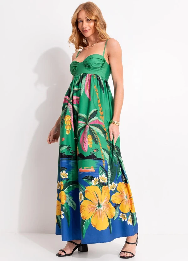 Farm - Vestido Longo Oasis Verde 3