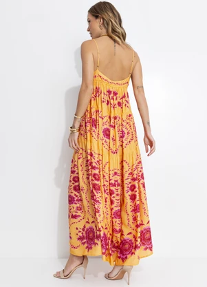 Farm - Vestido Longo Olivia Amarelo - FARM