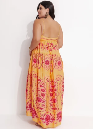 Farm - Vestido Longo Olivia Amarelo - FARM