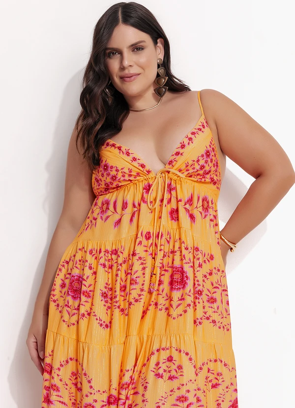 Farm - Vestido Longo Olivia Amarelo