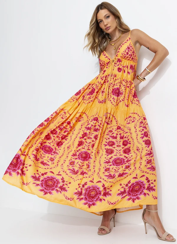 Farm - Vestido Longo Olivia Amarelo 3