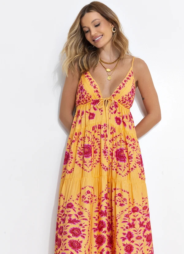 Farm - Vestido Longo Olivia Amarelo 5