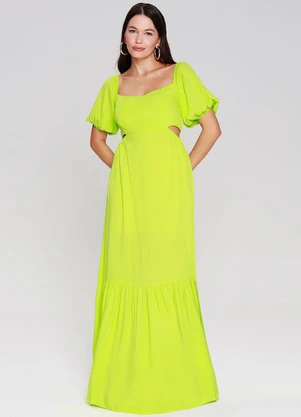 Outlet - Vestido Longo Ombro a Ombro Verde - OUTLET
