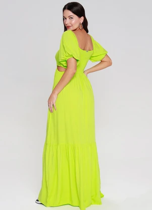 Outlet - Vestido Longo Ombro a Ombro Verde - OUTLET