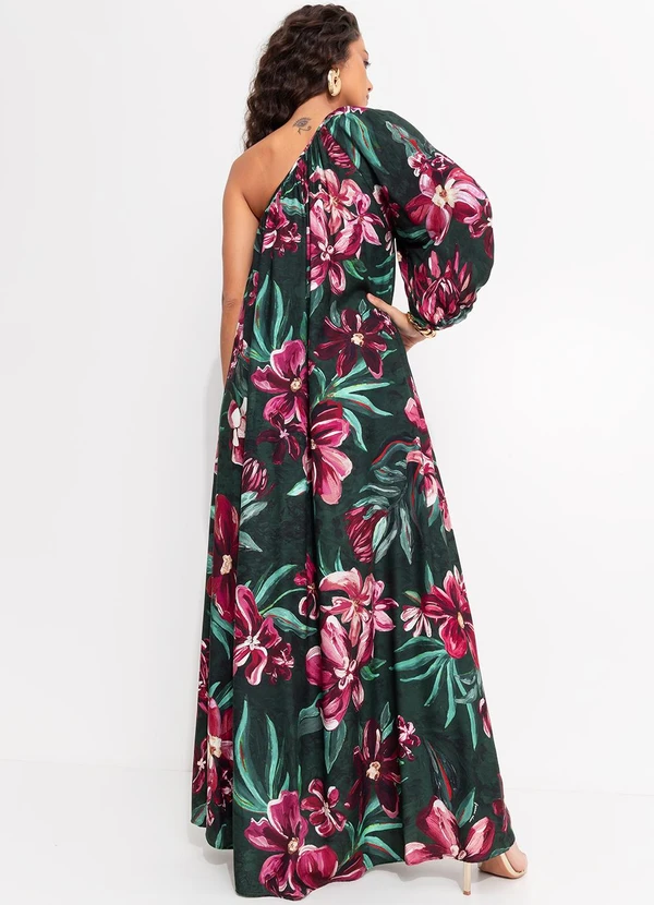 Farm - Vestido Longo Ombro Só Lineia Verde 2