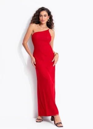 Farm - Vestido Longo Ombro Só Vermelho - FARM